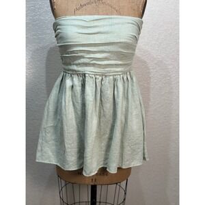 Strapless Pale Green Women’s Peplum Dress Saint Malo